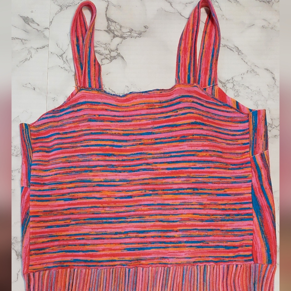 Colorful Space-dye Knit Jumper Dress, Size M - Picture 7 of 9